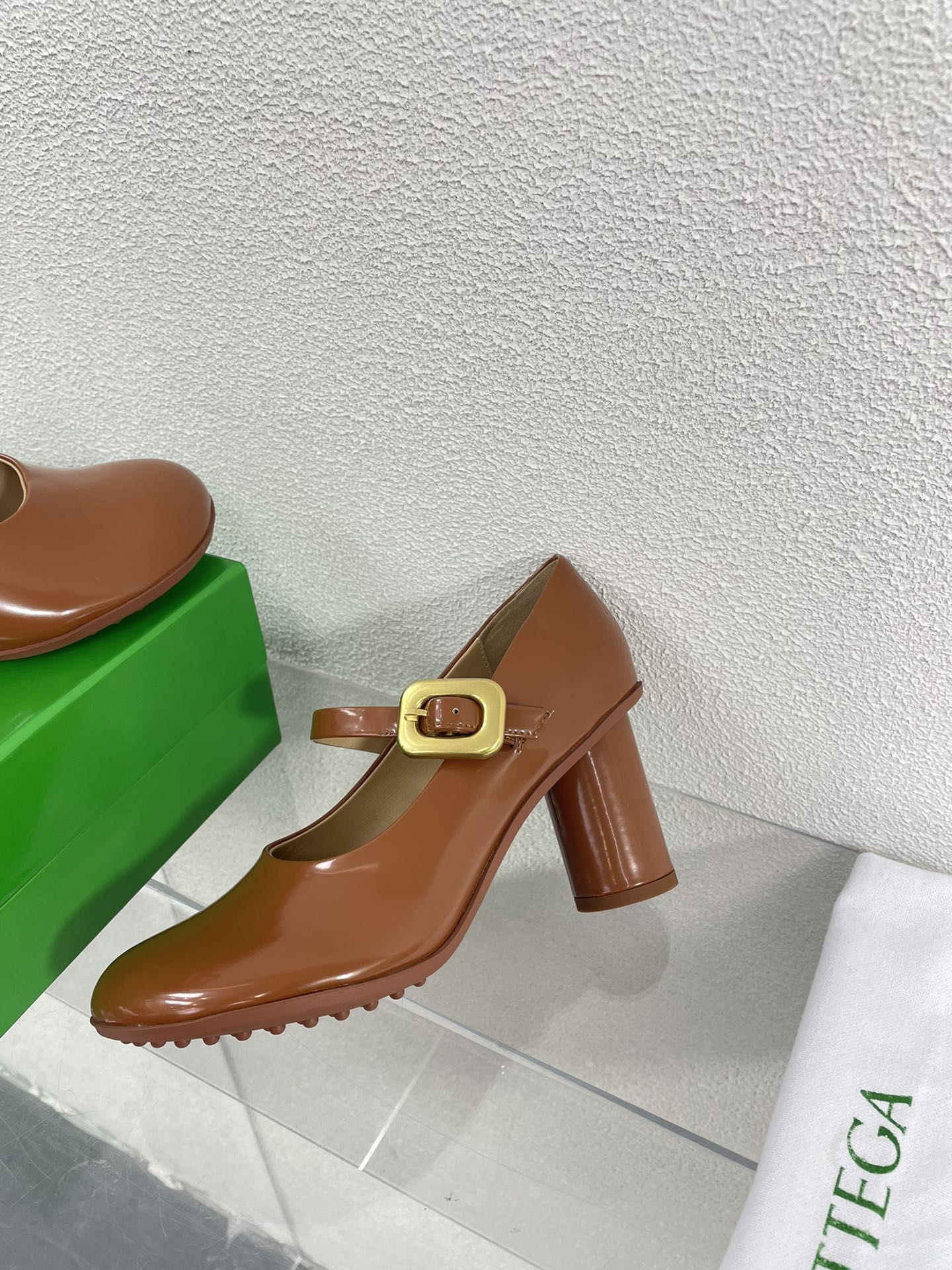 ATOMIC MARY-JANE PUMP 9 CM IN BRONZE BROWN CALFSKIN - 34