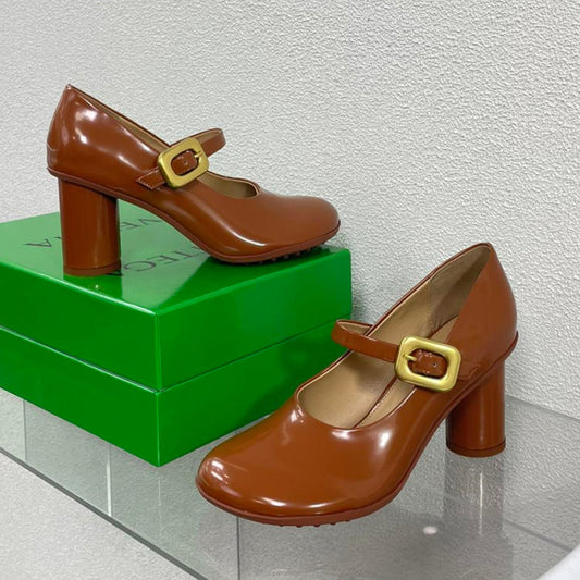 ATOMIC MARY-JANE PUMP 9 CM IN BRONZE BROWN CALFSKIN - 34