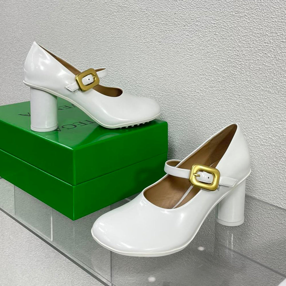 ATOMIC MARY-JANE PUMP 9 CM IN WHITE CALFSKIN - 34