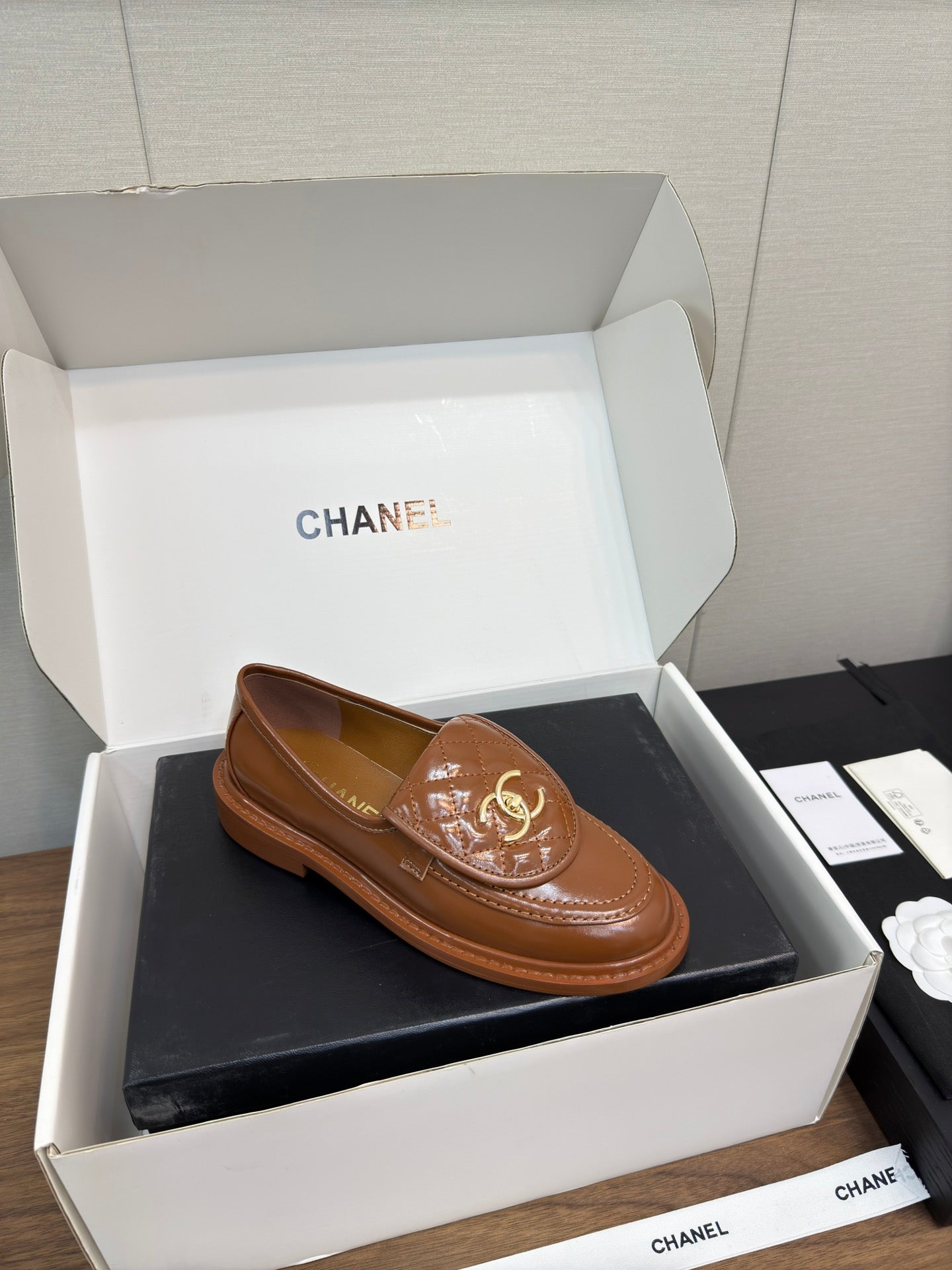 MOCCASIN 2.5 CM IN GINGERBREAD BROWN PREMIUM LAMBSKIN - 35