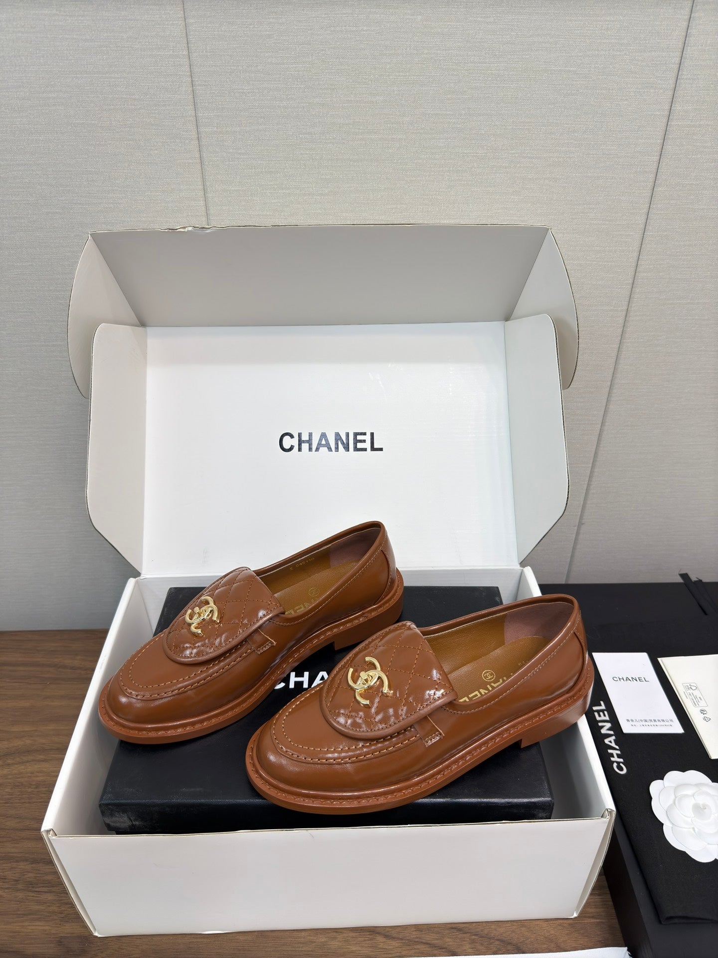 MOCCASIN 2.5 CM IN GINGERBREAD BROWN PREMIUM LAMBSKIN - 35