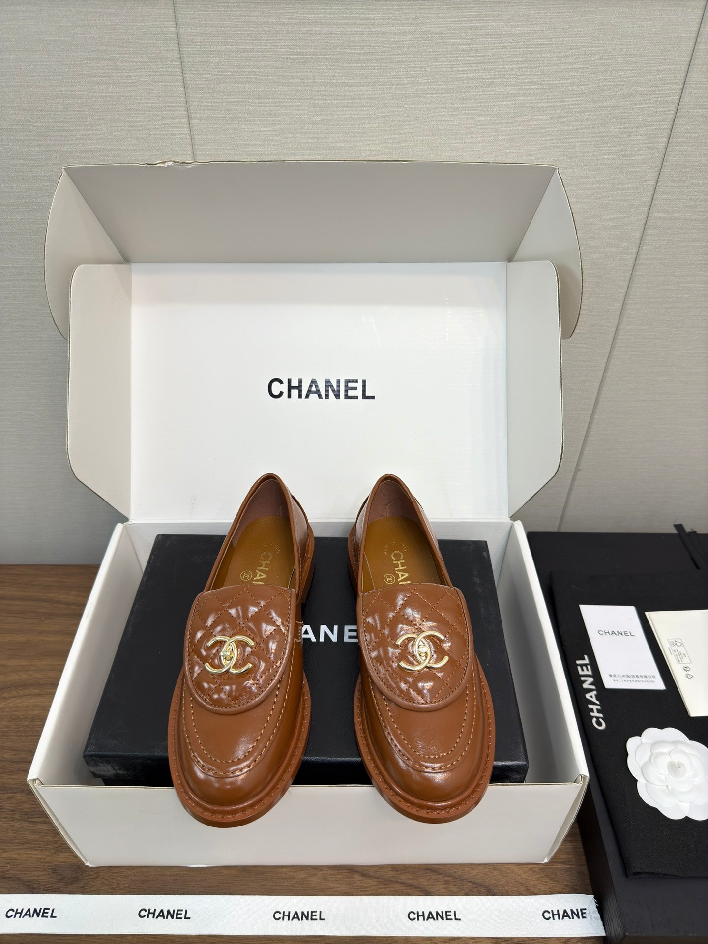 MOCCASIN 2.5 CM IN GINGERBREAD BROWN PREMIUM LAMBSKIN - 35