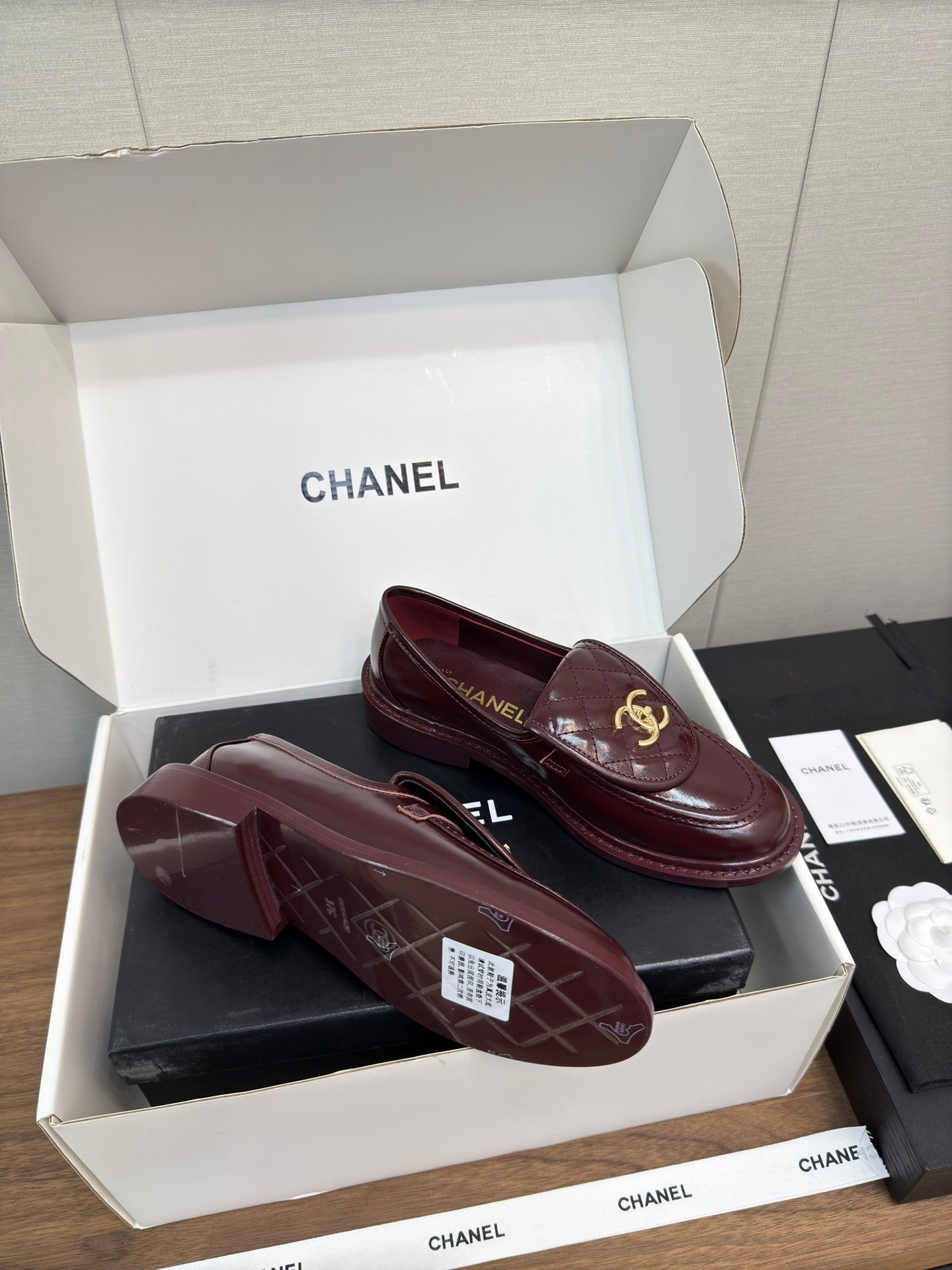 MOCCASIN 2.5 CM IN MAHOGANY RED PREMIUM LAMBSKIN - 35