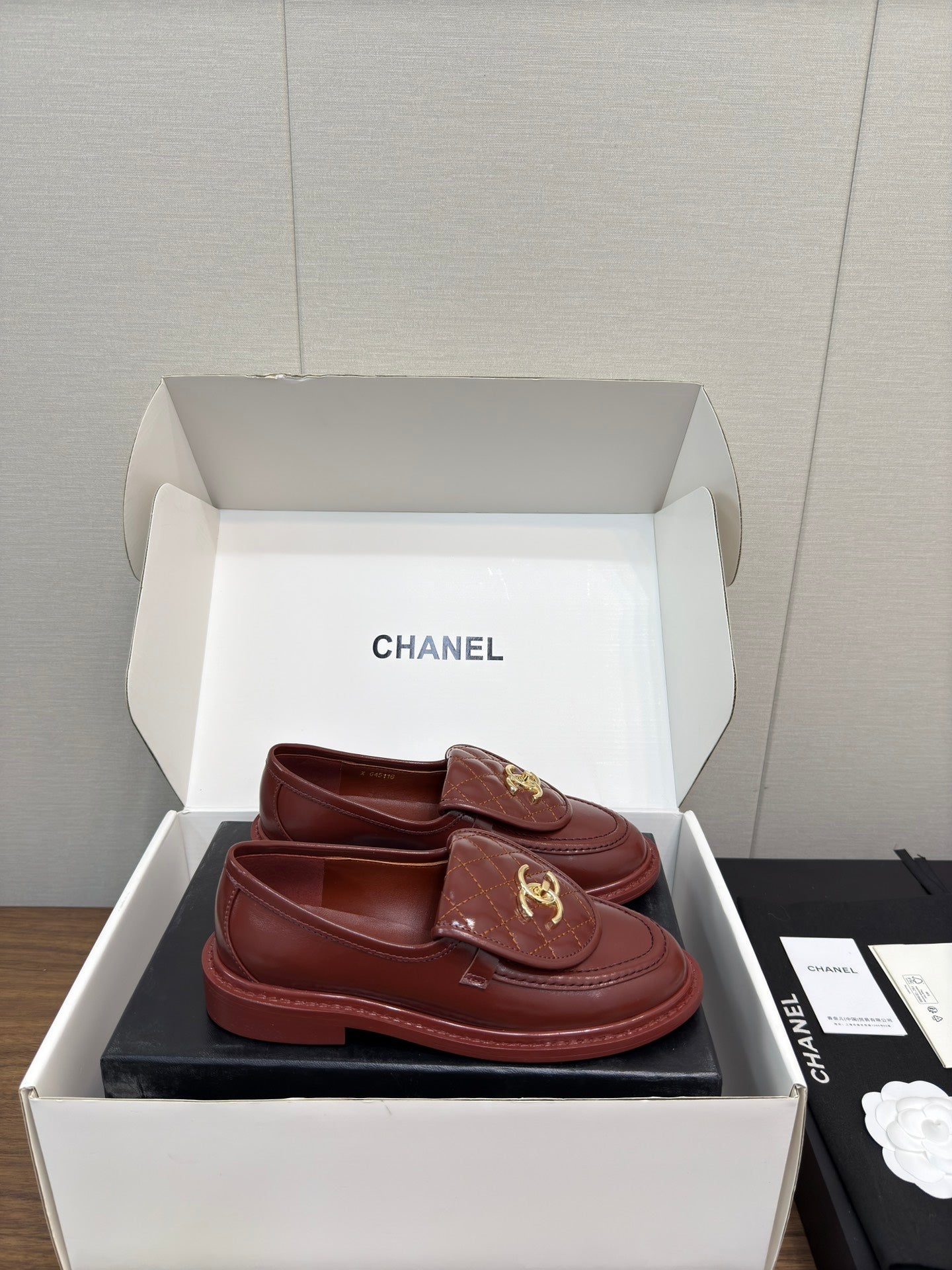 MOCCASIN 2.5 CM IN JAM RED PREMIUM LAMBSKIN - 35