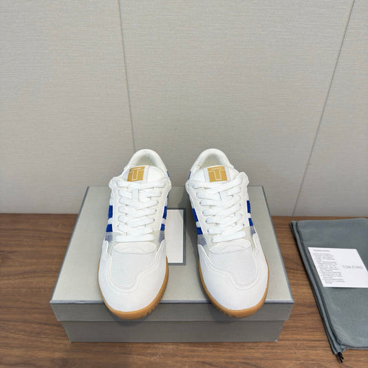 Кросівки TOM FORD 26S JACKSON зі замші білого та синього кольору