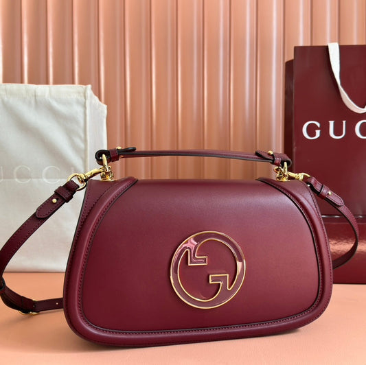 СУМКА GUCCI BLONDIE 26S 32 З ТЕМНО-ЧЕРВОНОЇ ТЕЛЯЧОЇ ШКІРИ