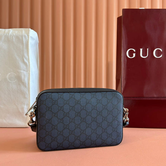 Маленька сумка через плече GUCCI OPHIDIA, синя, з монограмою, 24