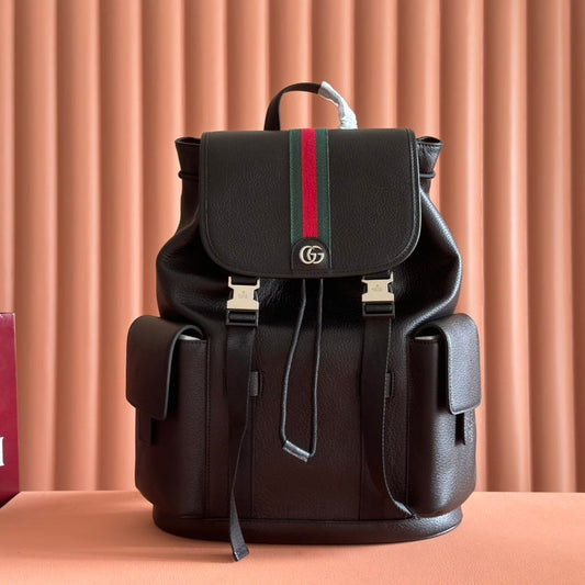 GUCCI 26S ВЕЛИКИЙ РЮКЗАК OPHIDIA 46 З ЧОРНОЇ ТЕЛЯЧОЇ ШКІРИ