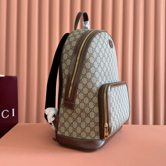 РЮКЗАК GUCCI 25S SUPREME 41 СМ З ТЕЛЯЧОЇ ШКІРИ КОРИЧНЕВО-БЕЖЕВОГО КОЛЬОРУ