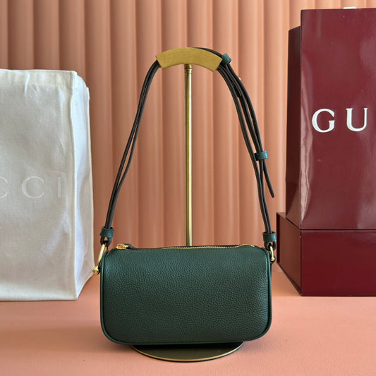 СУМКА GUCCI 26S НА ПЛЕЧЕ 19 ІЗ ТЕМНО-ЗЕЛЕНОЇ ТЕЛЯЧОЇ ШКІРИ
