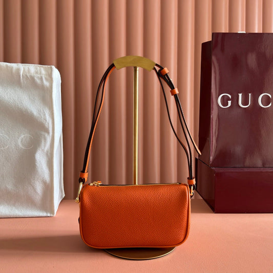 СУМКА GUCCI 26S НА ПЛЕЧЕ 19 З ПОМАРАНЧЕВОЇ ТЕЛЯЧОЇ ШКІРИ