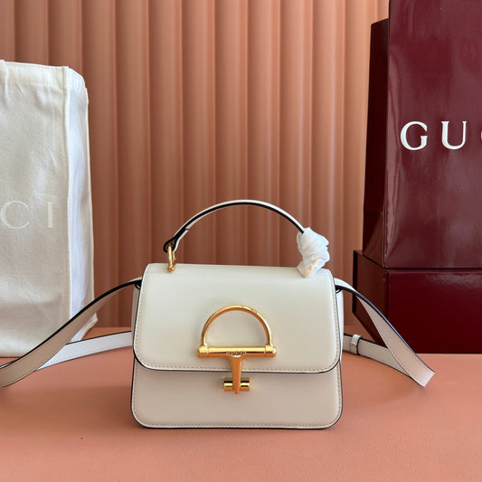 GUCCI 26S СУМКА SIENA З ВЕРХНЬОЮ РУЧКОЮ 19 З БІЛОЇ ТЕЛЯЧОЇ ШКІРИ