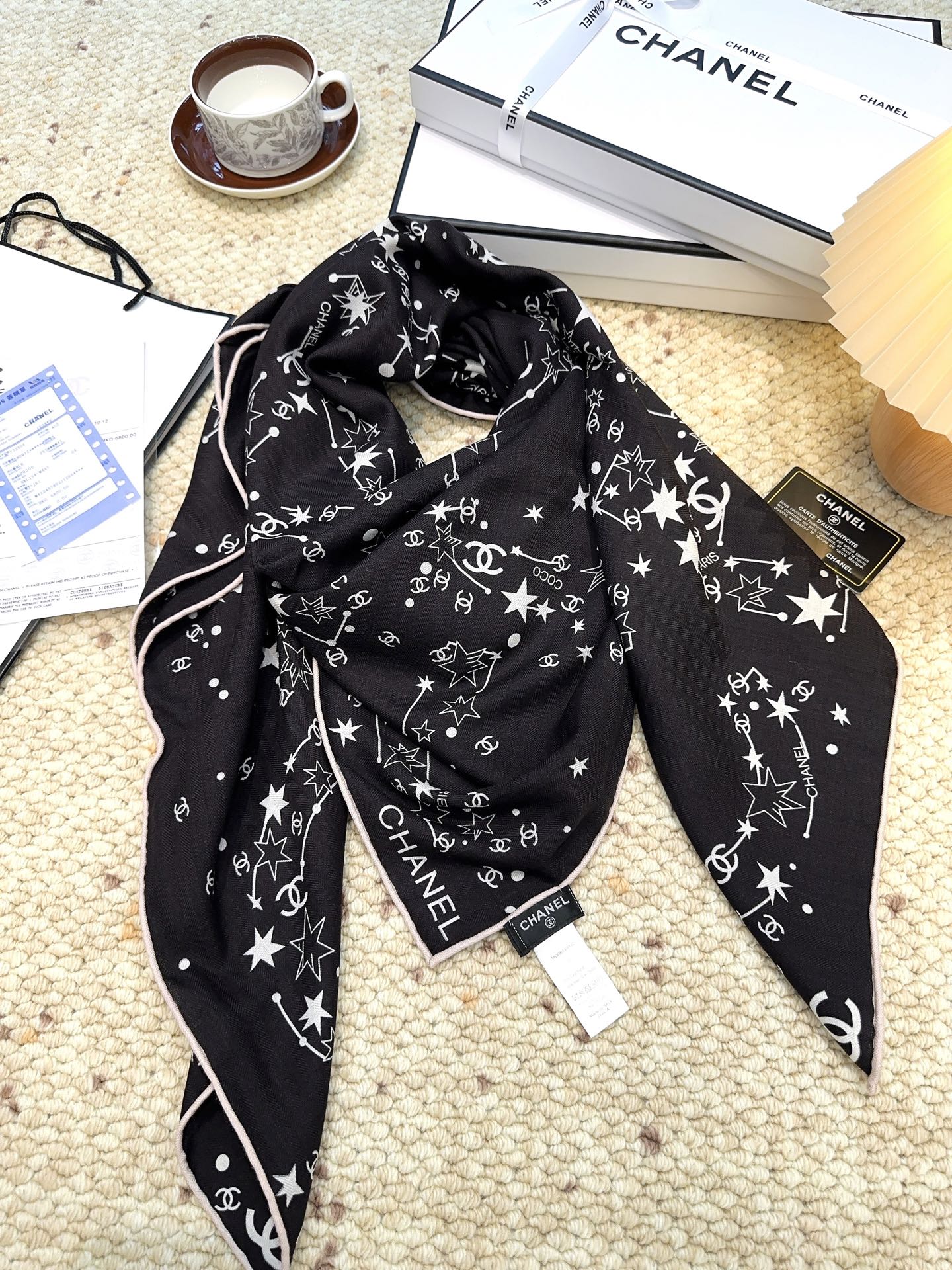 CHANEL 25S SCARF 140 CM IN CASHMERE SILK 943918