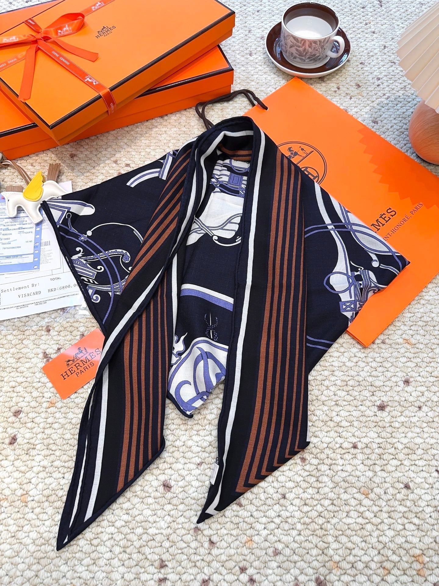 HERMES 25S SCARF 140 IN CASHMERE SILK 854528
