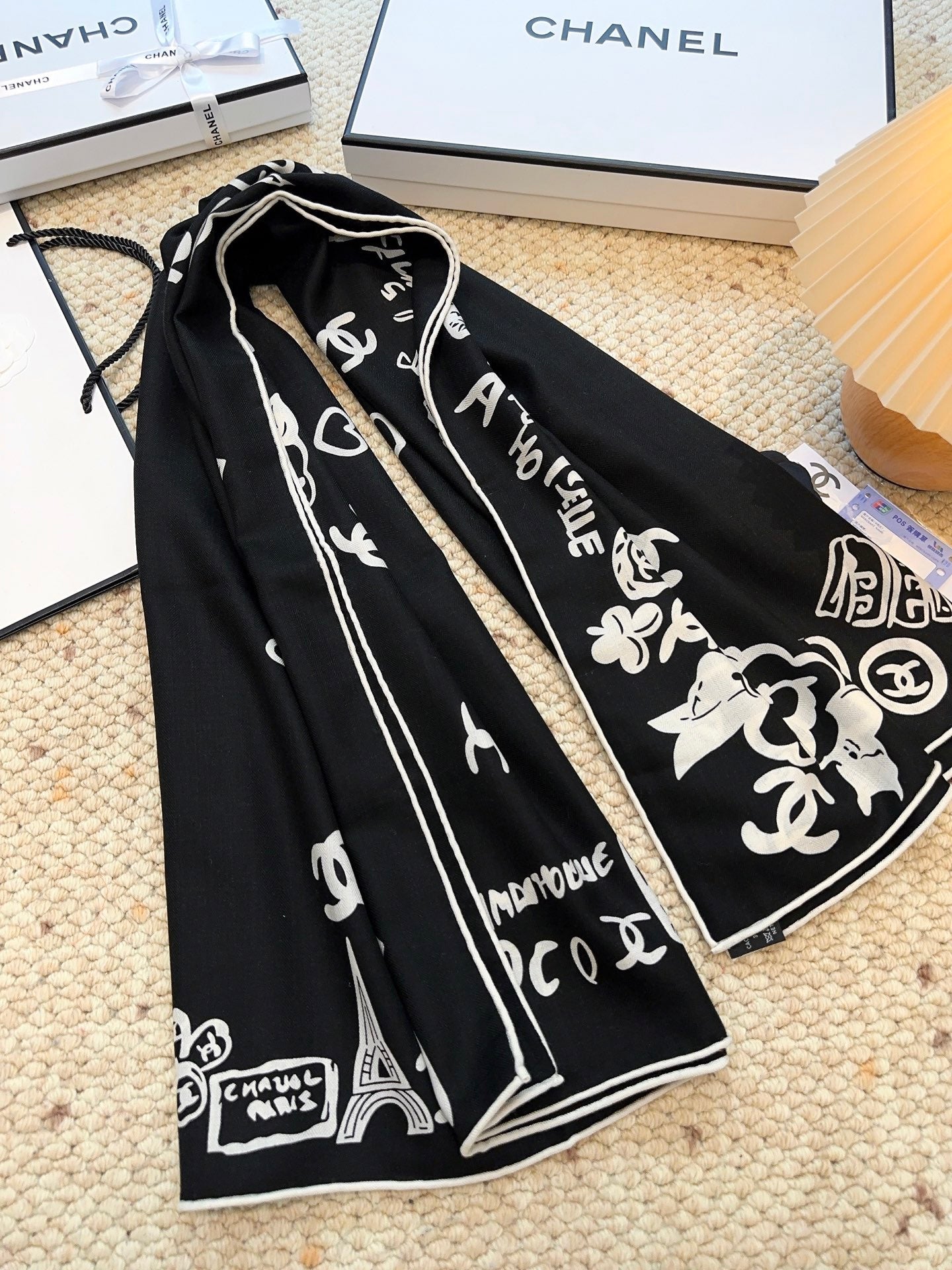 CHANEL 25S SCARF 140 IN CASHMERE 991941