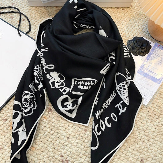 CHANEL 25S SCARF 140 IN CASHMERE 991941