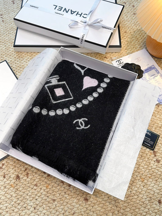 ШАРФ CHANEL 25S 203 СМ З КАШМІРУ 943933