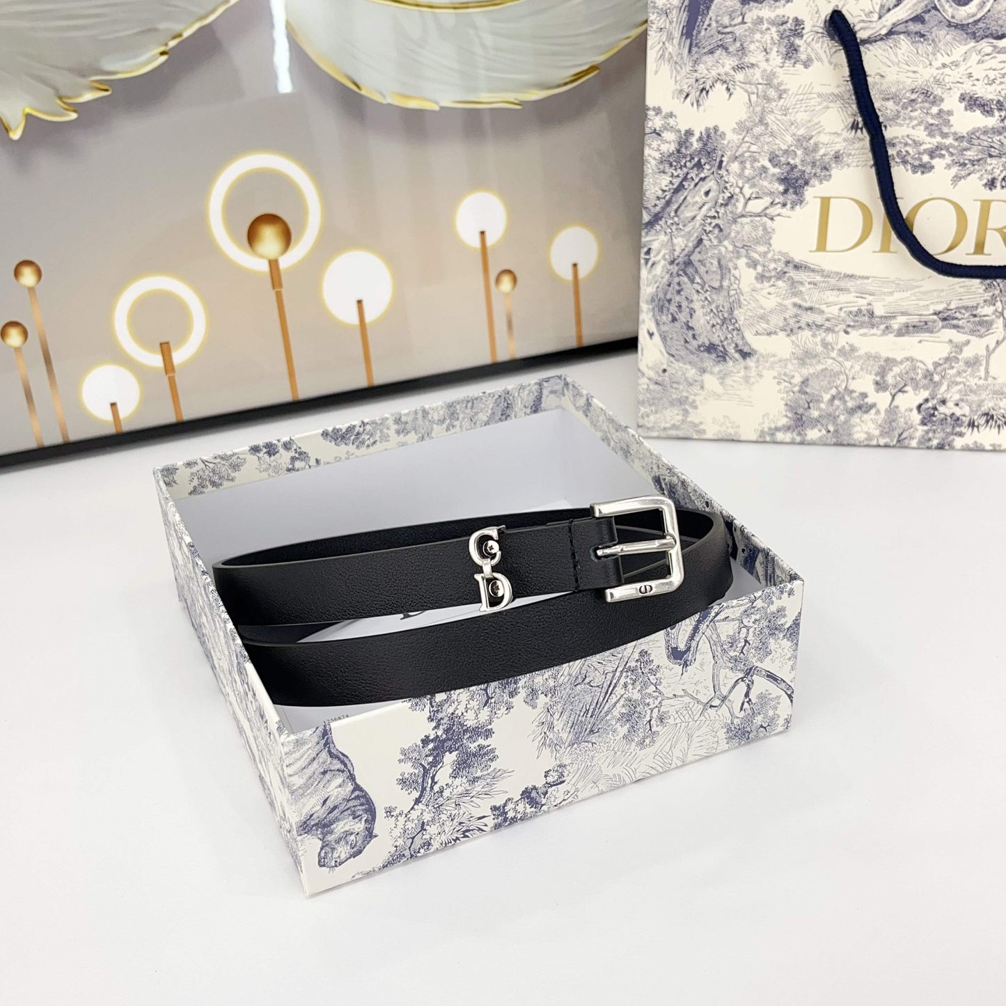 DIOR 25S BELT 20 MM IN BLACK CALFSKIN 570111 - 30