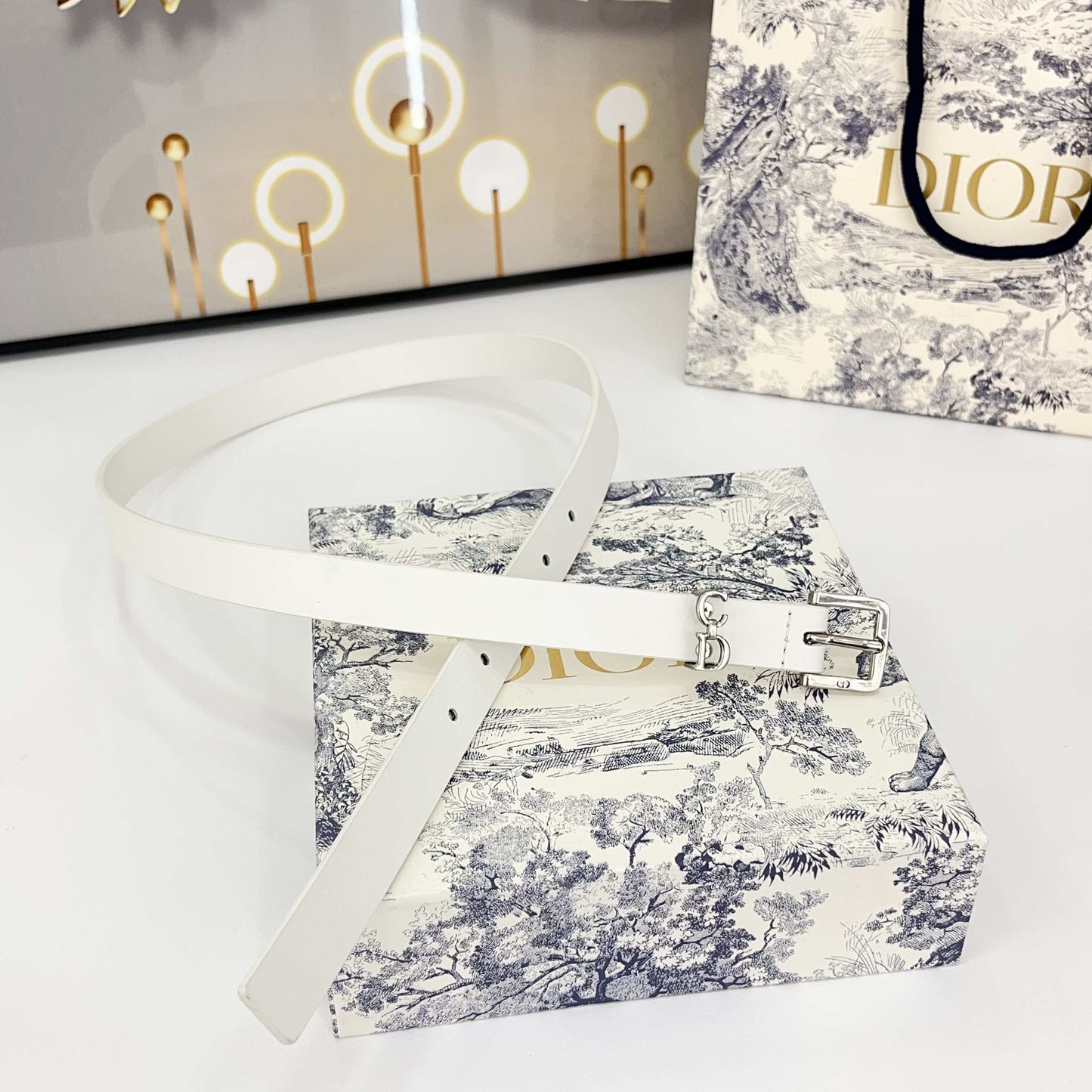 DIOR 25S BELT 20 MM IN WHITE CALFSKIN 570113 - 30