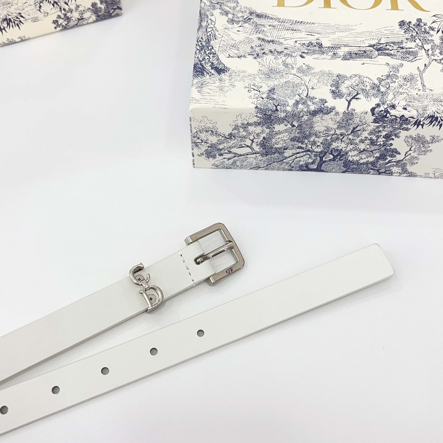 DIOR 25S BELT 20 MM IN WHITE CALFSKIN 570113 - 30