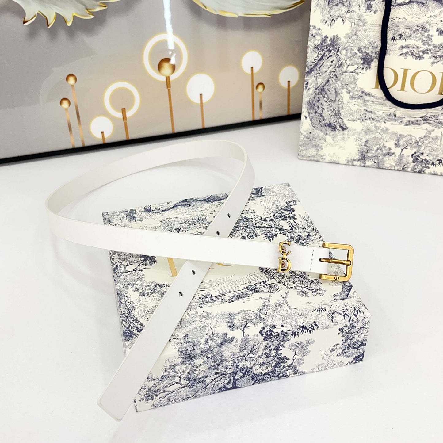 DIOR 25S BELT 20 MM IN WHITE CALFSKIN 570114 - 30