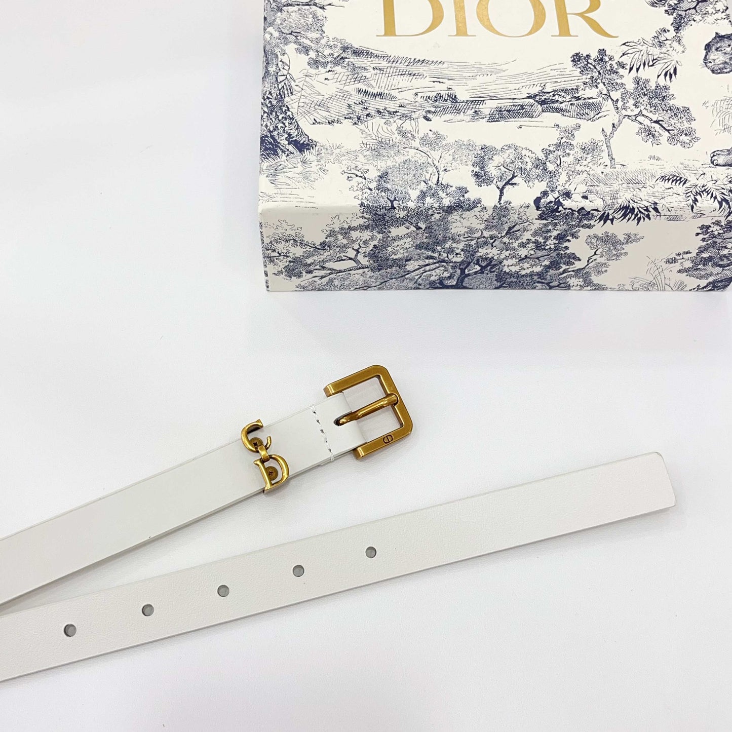 DIOR 25S BELT 20 MM IN WHITE CALFSKIN 570114 - 30