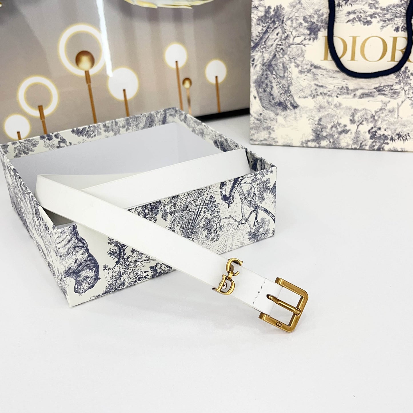 DIOR 25S BELT 20 MM IN WHITE CALFSKIN 570114 - 30
