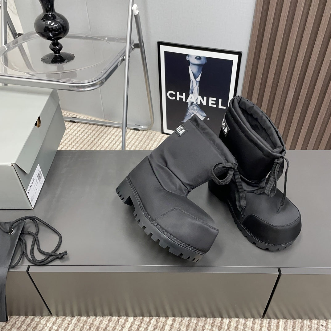 BALENCIAGA 25S ALASKA ANKLE BOOTS HIGH HEEL IN BLACK FABRIC STYLE 2 - 35