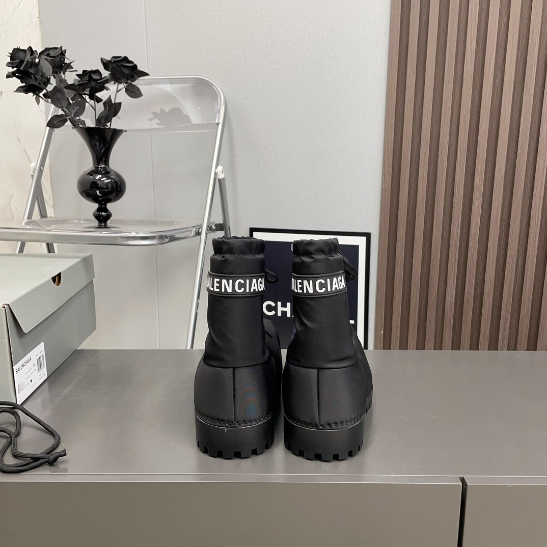 BALENCIAGA 25S ALASKA ANKLE BOOTS HIGH HEEL IN BLACK FABRIC STYLE 2 - 35