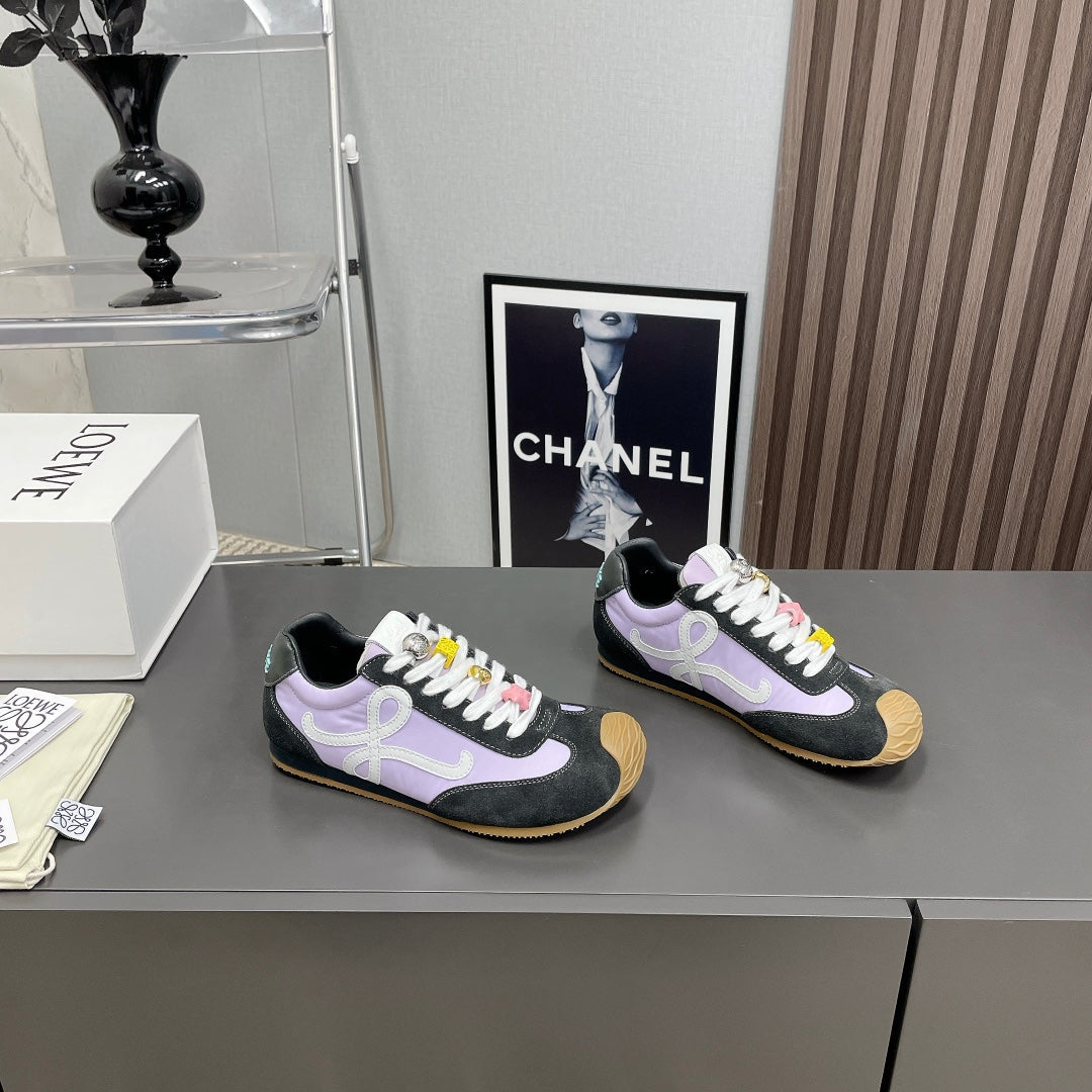 BALLET RUNNER 2.0 IN PURPLE PASTEL MIX BLACK SUEDE AND LYCRA FABRIC - 35