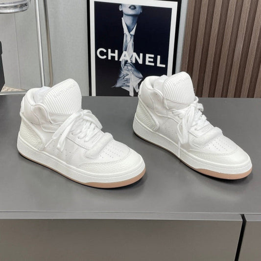 HIGH-TOP SNEAKERS IN WHITE CALFSKIN - 35
