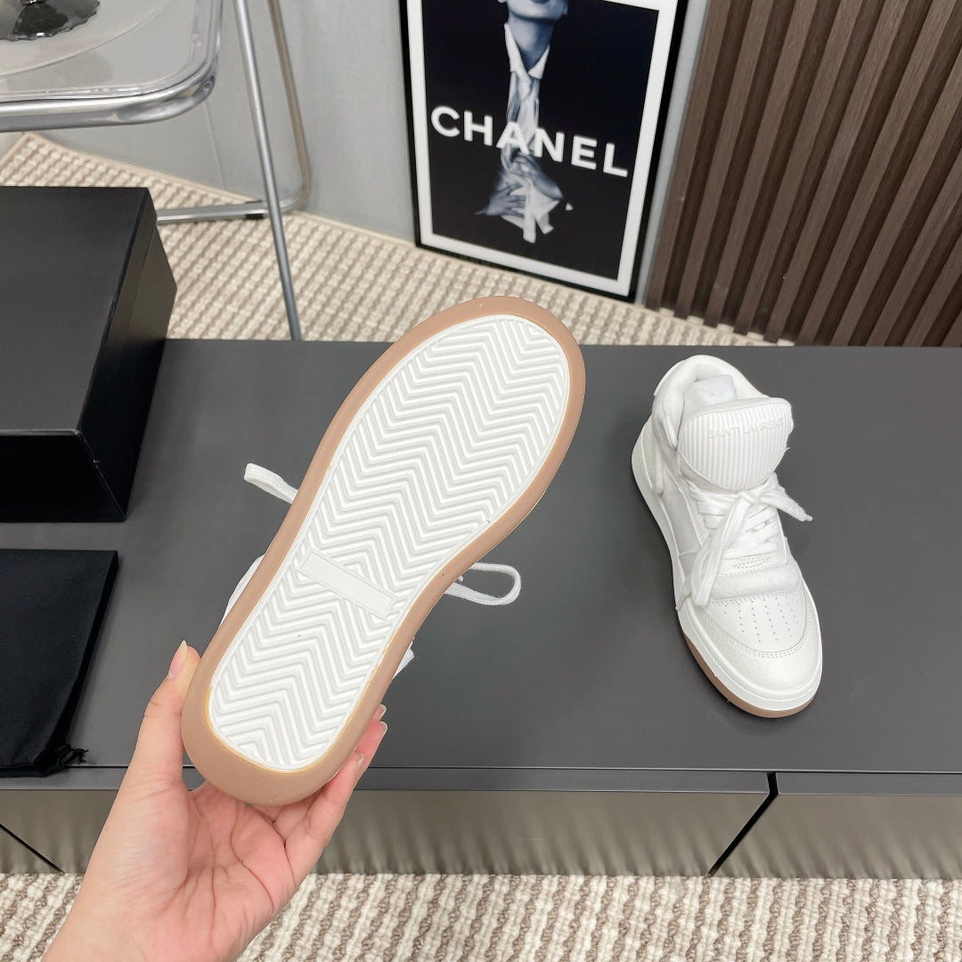 HIGH-TOP SNEAKERS IN WHITE CALFSKIN - 35