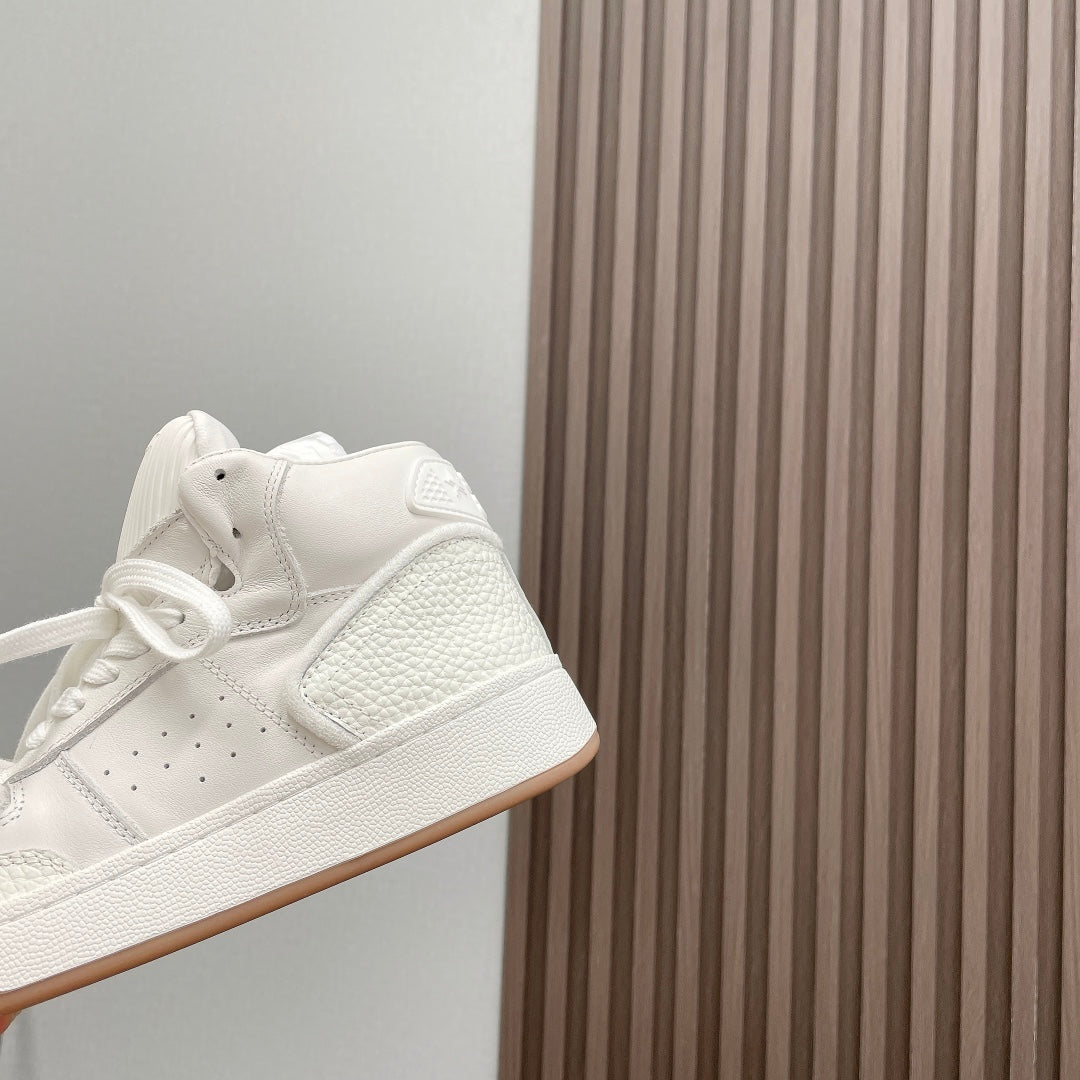 HIGH-TOP SNEAKERS IN WHITE CALFSKIN - 35
