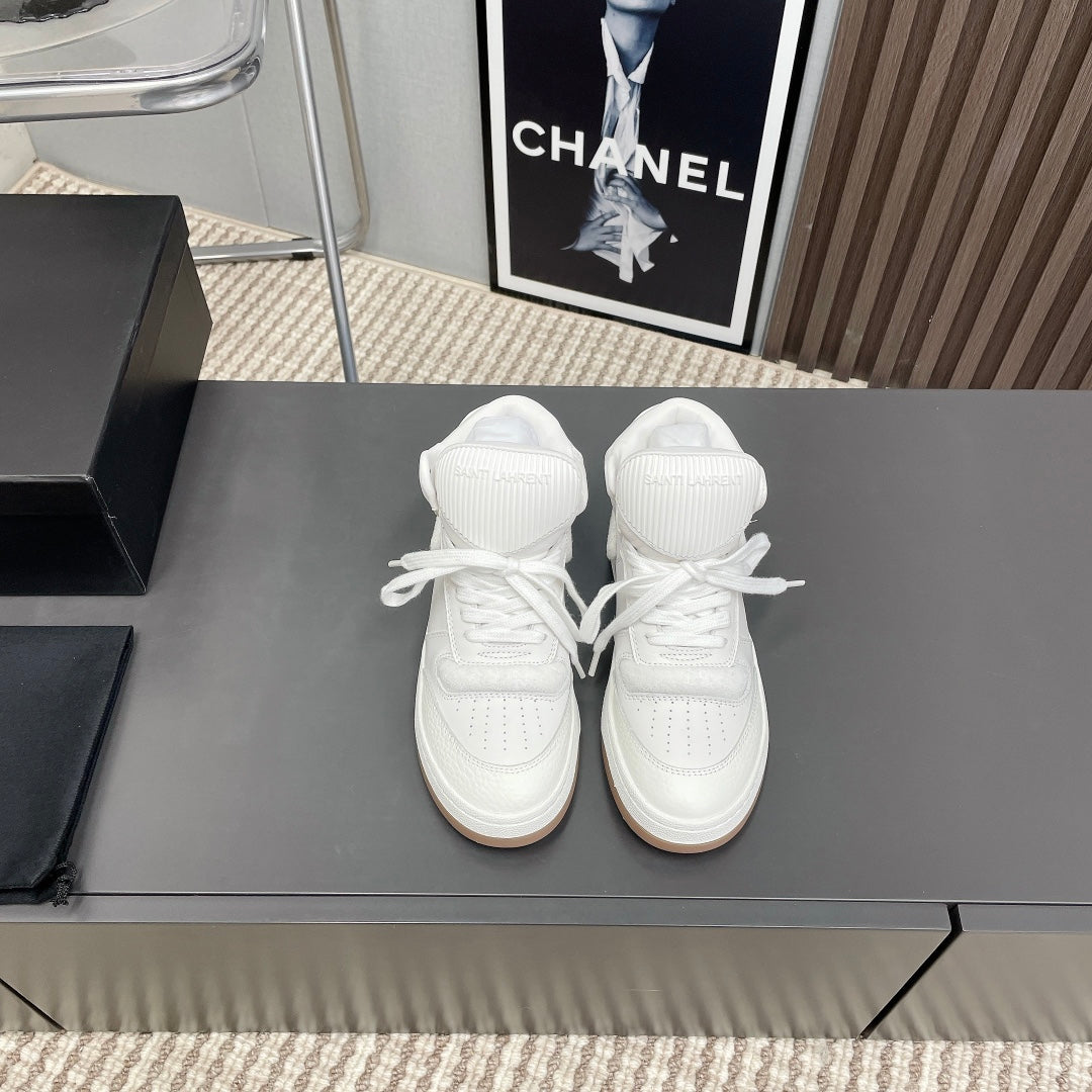 HIGH-TOP SNEAKERS IN WHITE CALFSKIN - 35