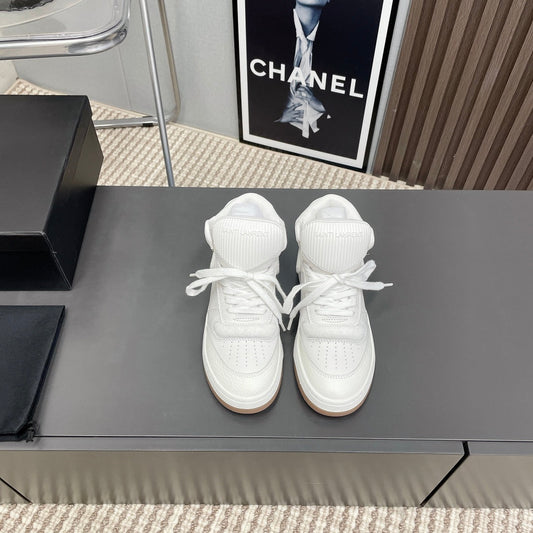 HIGH-TOP SNEAKERS IN WHITE CALFSKIN - 35