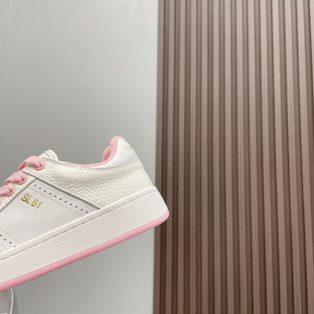 SL/61 SNEAKERS IN WHITE MIX LIGHT PINK CALFSKIN - 35