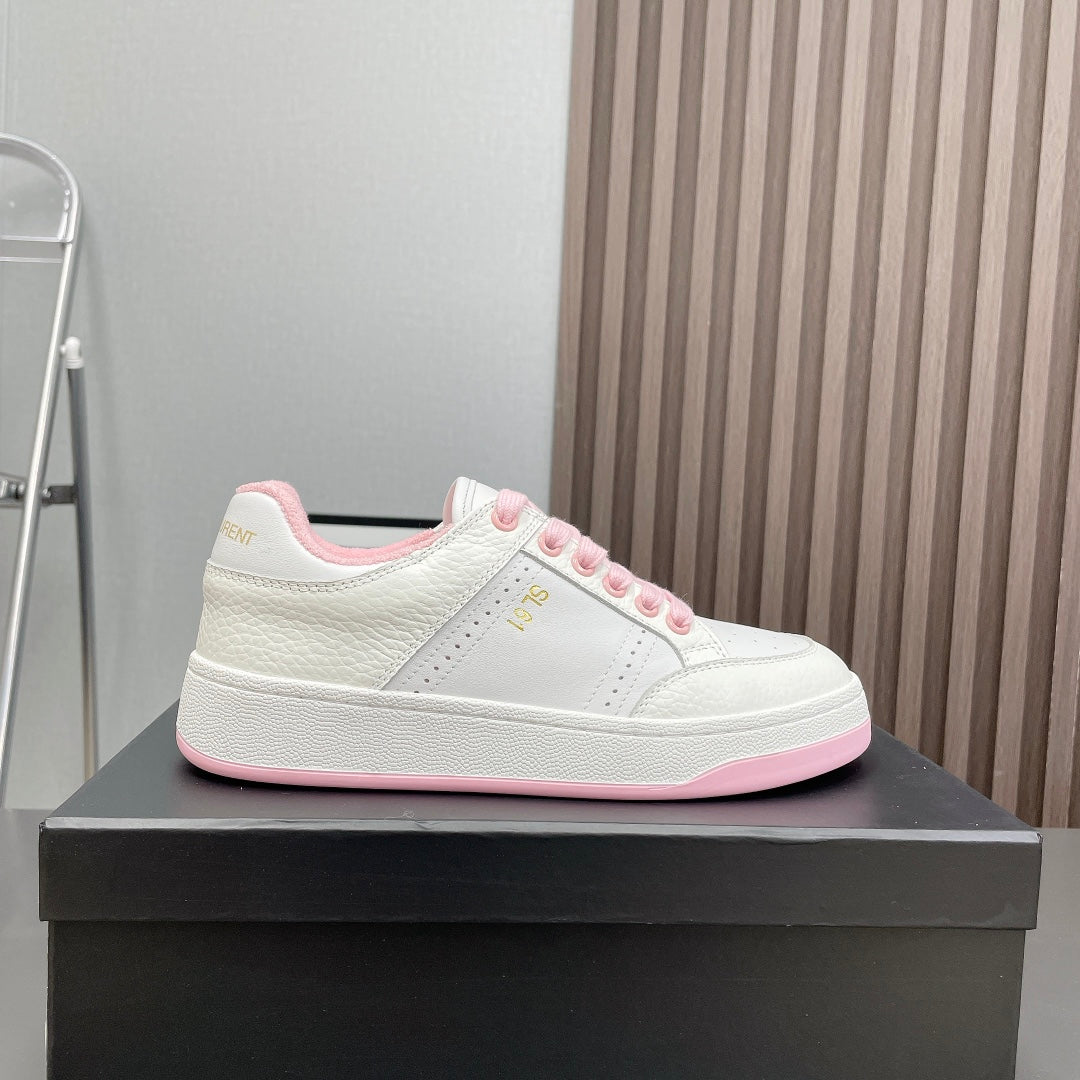 SL/61 SNEAKERS IN WHITE MIX LIGHT PINK CALFSKIN - 35