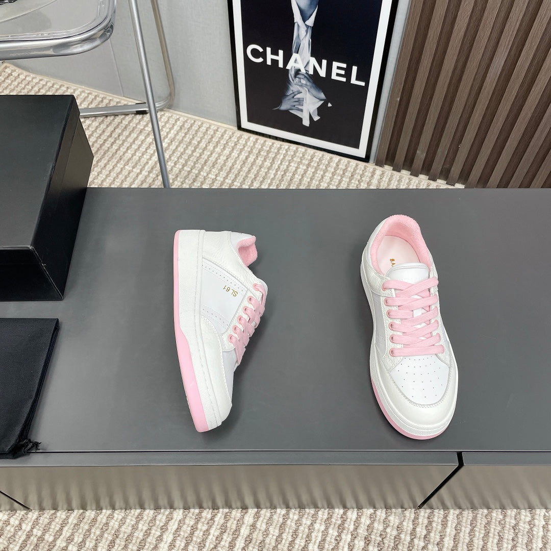 SL/61 SNEAKERS IN WHITE MIX LIGHT PINK CALFSKIN - 35