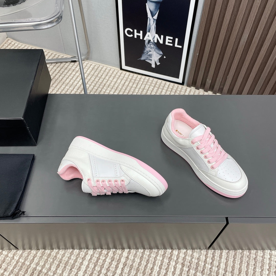 SL/61 SNEAKERS IN WHITE MIX LIGHT PINK CALFSKIN - 35
