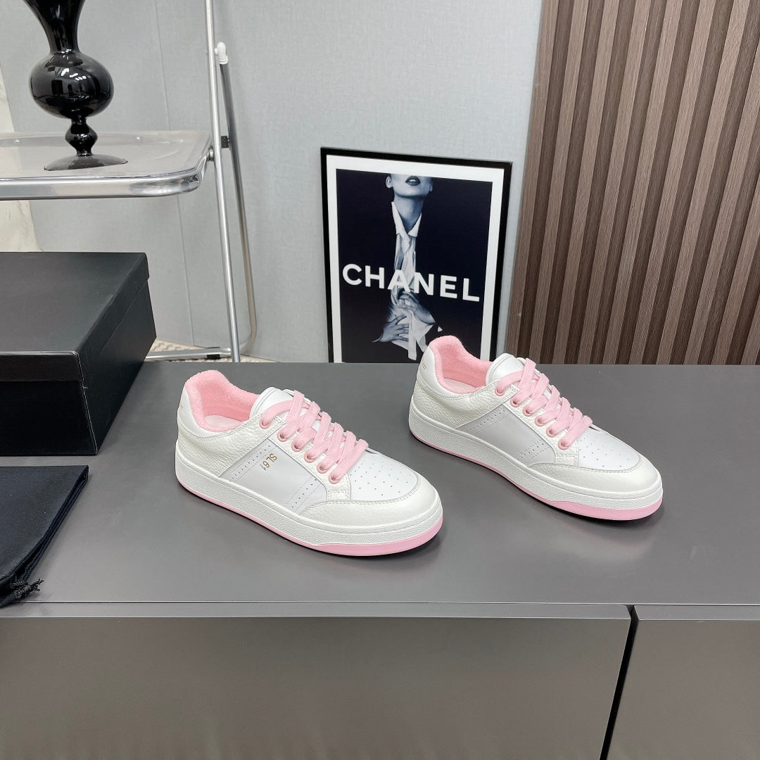 SL/61 SNEAKERS IN WHITE MIX LIGHT PINK CALFSKIN - 35