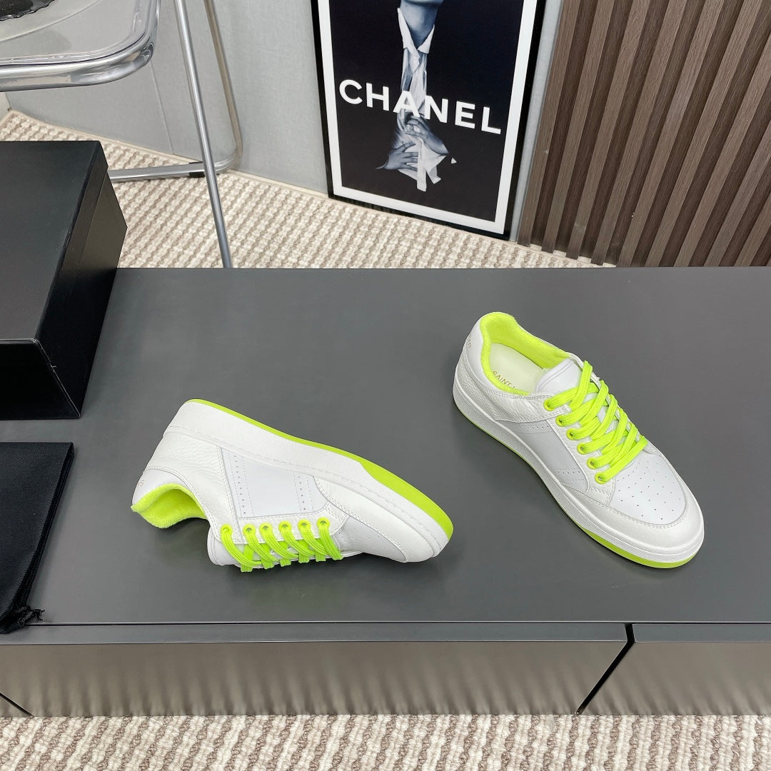 SL/61 SNEAKERS IN WHITE MIX NEON YELLOW CALFSKIN - 35