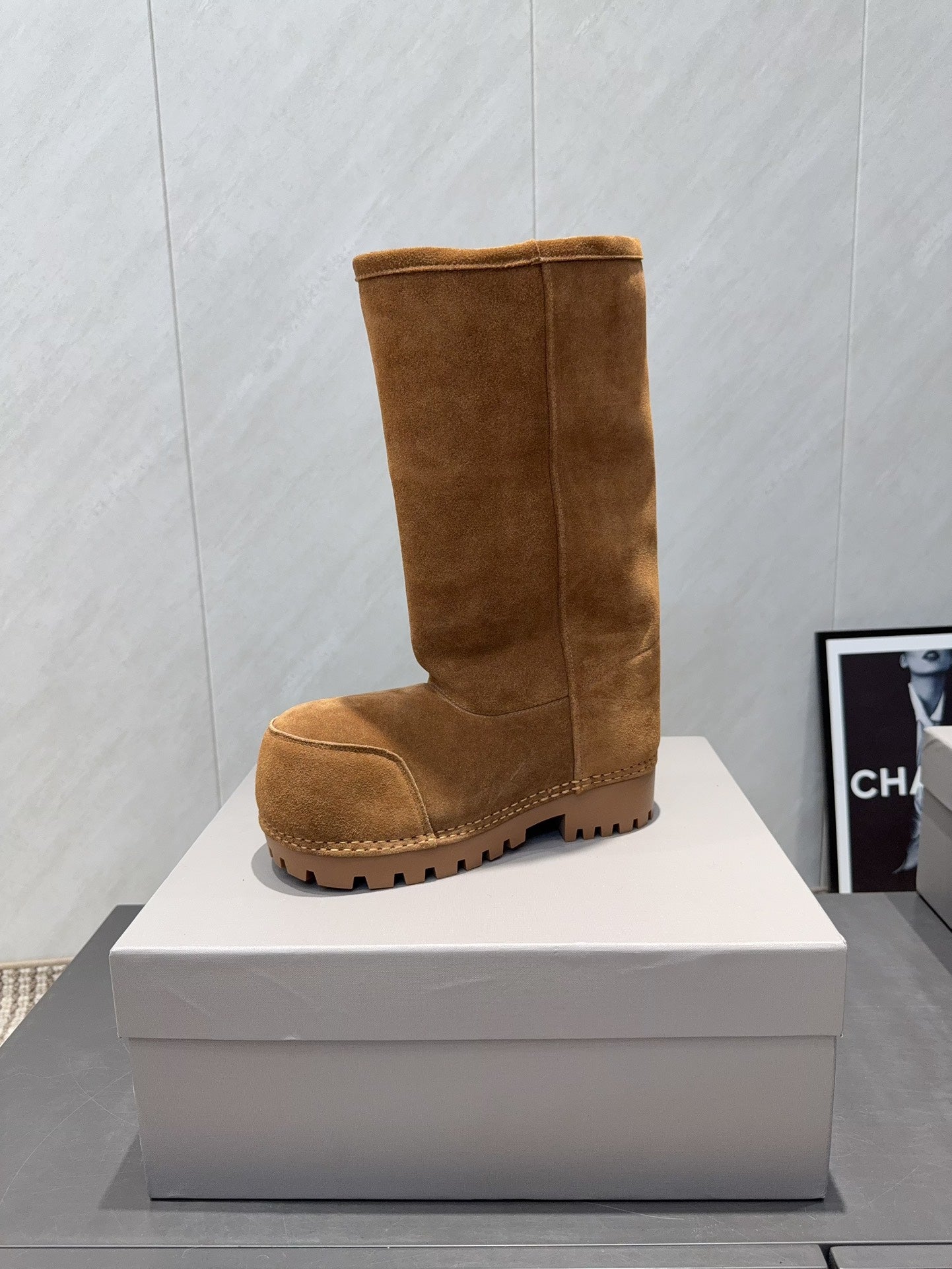 BALENCIAGA 25S BOOTS PLATFORM HEEL IN BROWN SUEDE STYLE 4 - 35