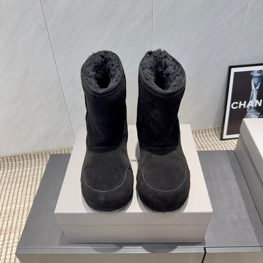 ЧЕРЕВИКИ BALENCIAGA 25S НИЗЬКІ БОТИЛЬЙОНИ НА ПЛАТФОРМІ І КАБЛУКУ ЧОРНА ЗАМША СТИЛЬ 9 - 35