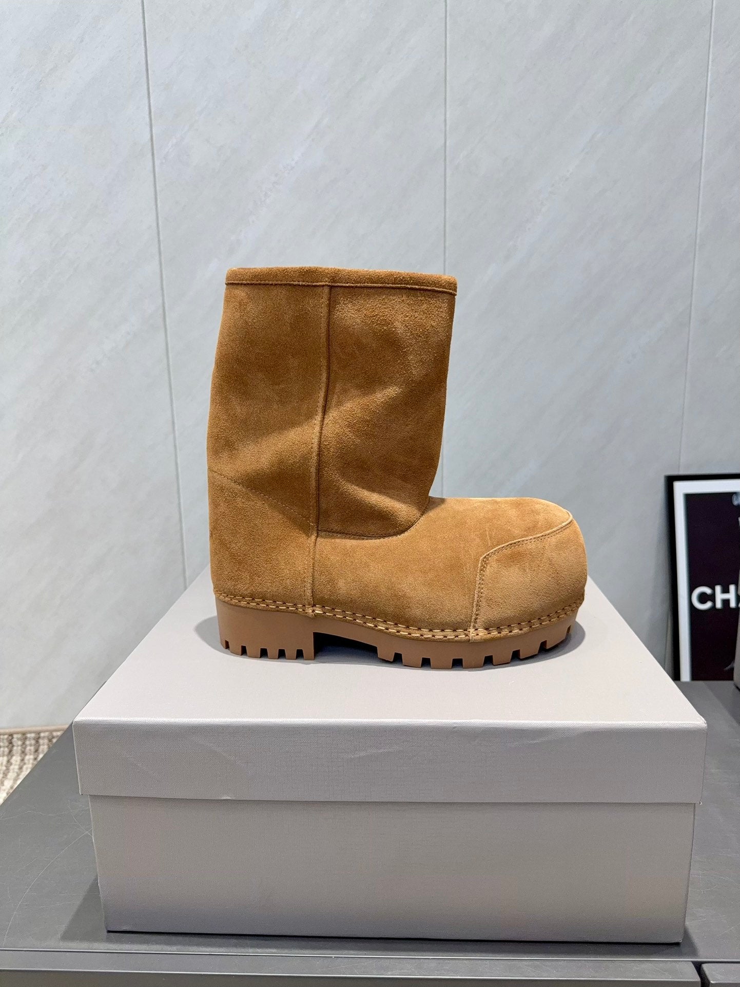 BALENCIAGA 25S LOW ANKLE BOOTS PLATFORM HEEL IN BROWN SUEDE STYLE 7 - 35