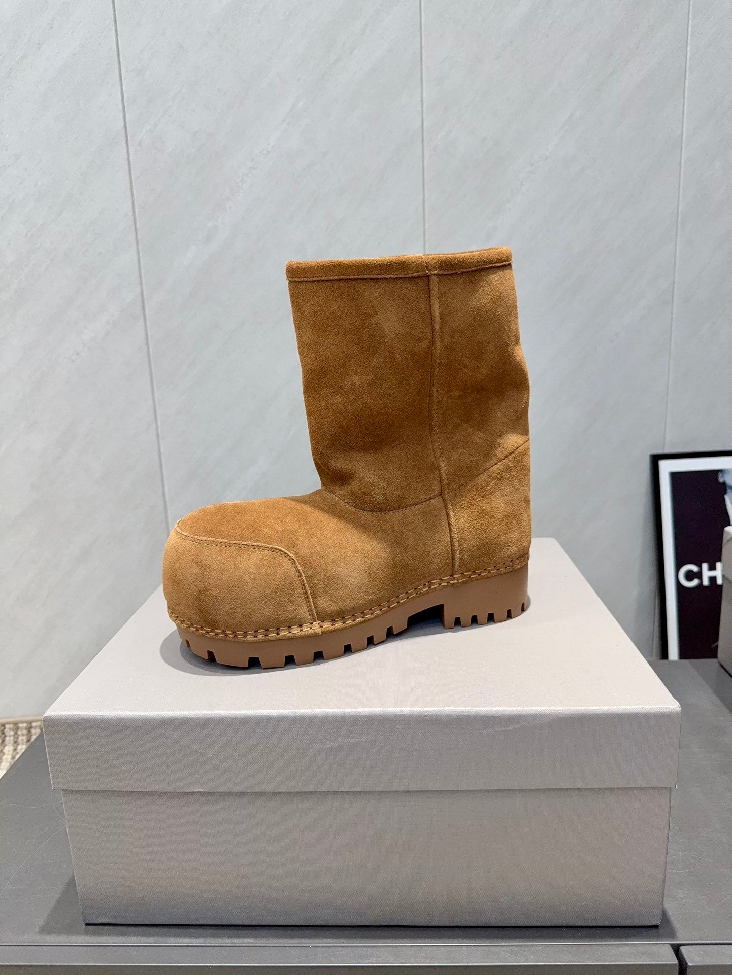 BALENCIAGA 25S LOW ANKLE BOOTS PLATFORM HEEL IN BROWN SUEDE STYLE 7 - 35