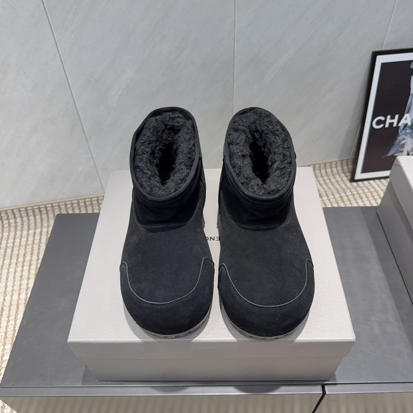 BALENCIAGA 25S LOW ANKLE BOOTS PLATFORM HEEL IN BLACK SUEDE STYLE 8 - 35