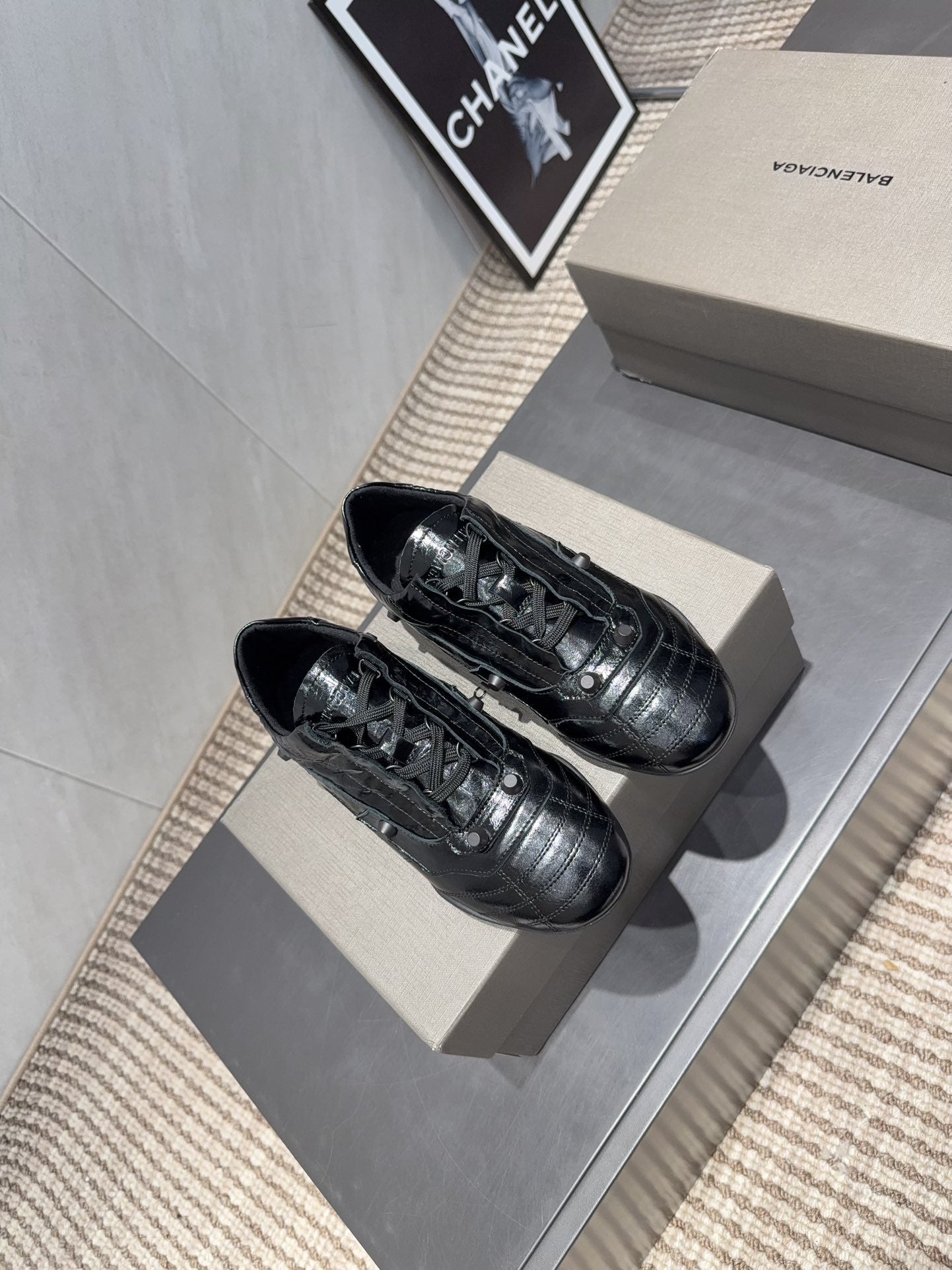 BALENCIAGA 25S SNEAKER IN BLACK CALFSKIN - 35