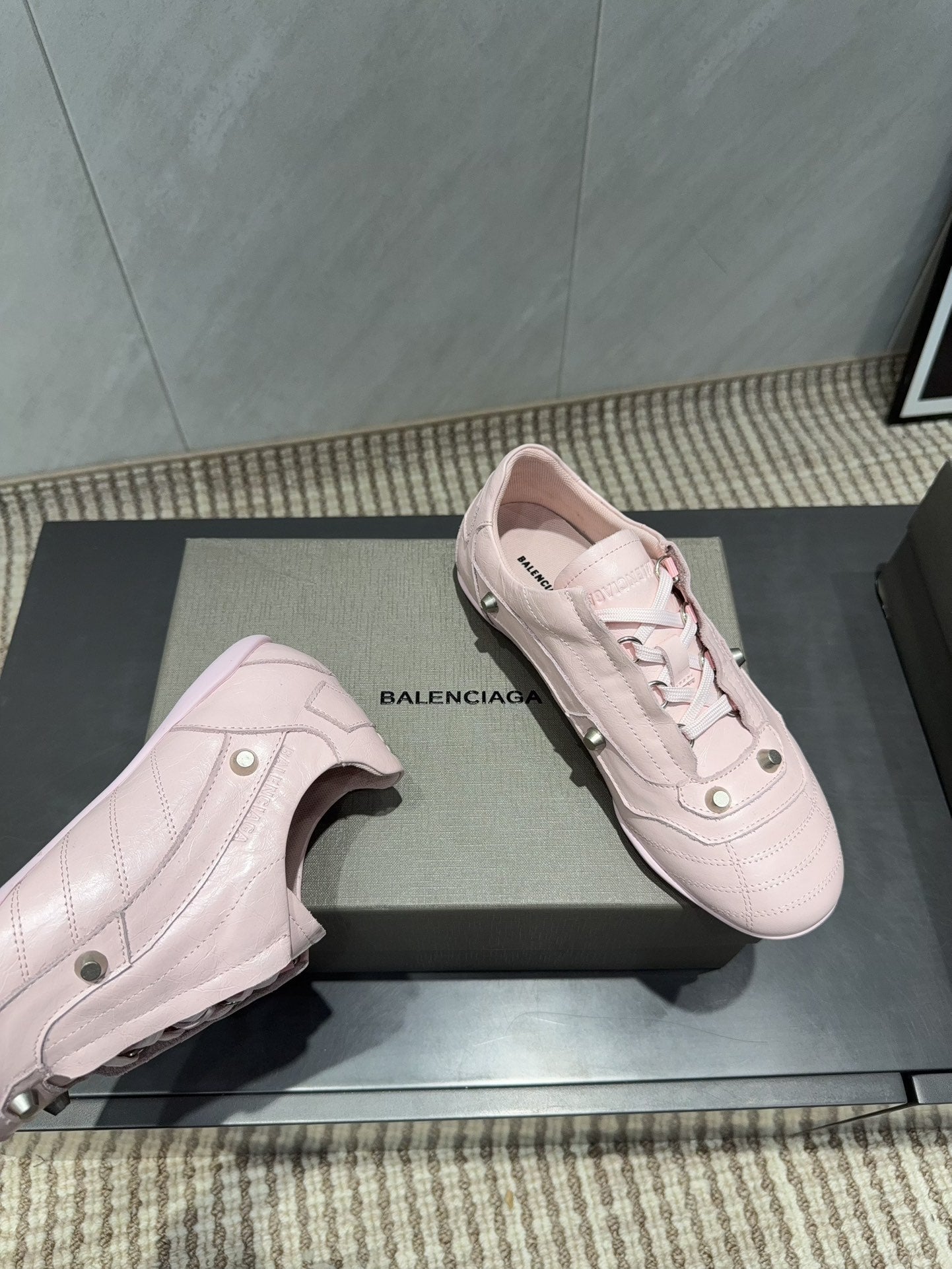 BALENCIAGA 25S SNEAKER IN LIGHT PINK CALFSKIN - 35