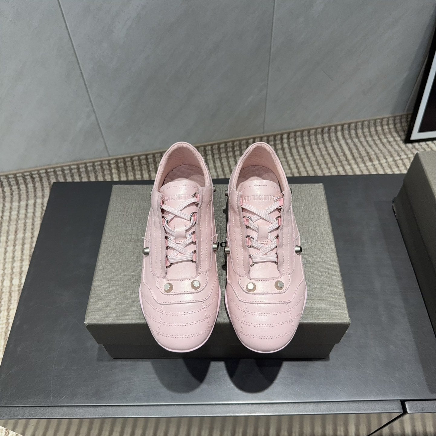 BALENCIAGA 25S SNEAKER IN LIGHT PINK CALFSKIN - 35