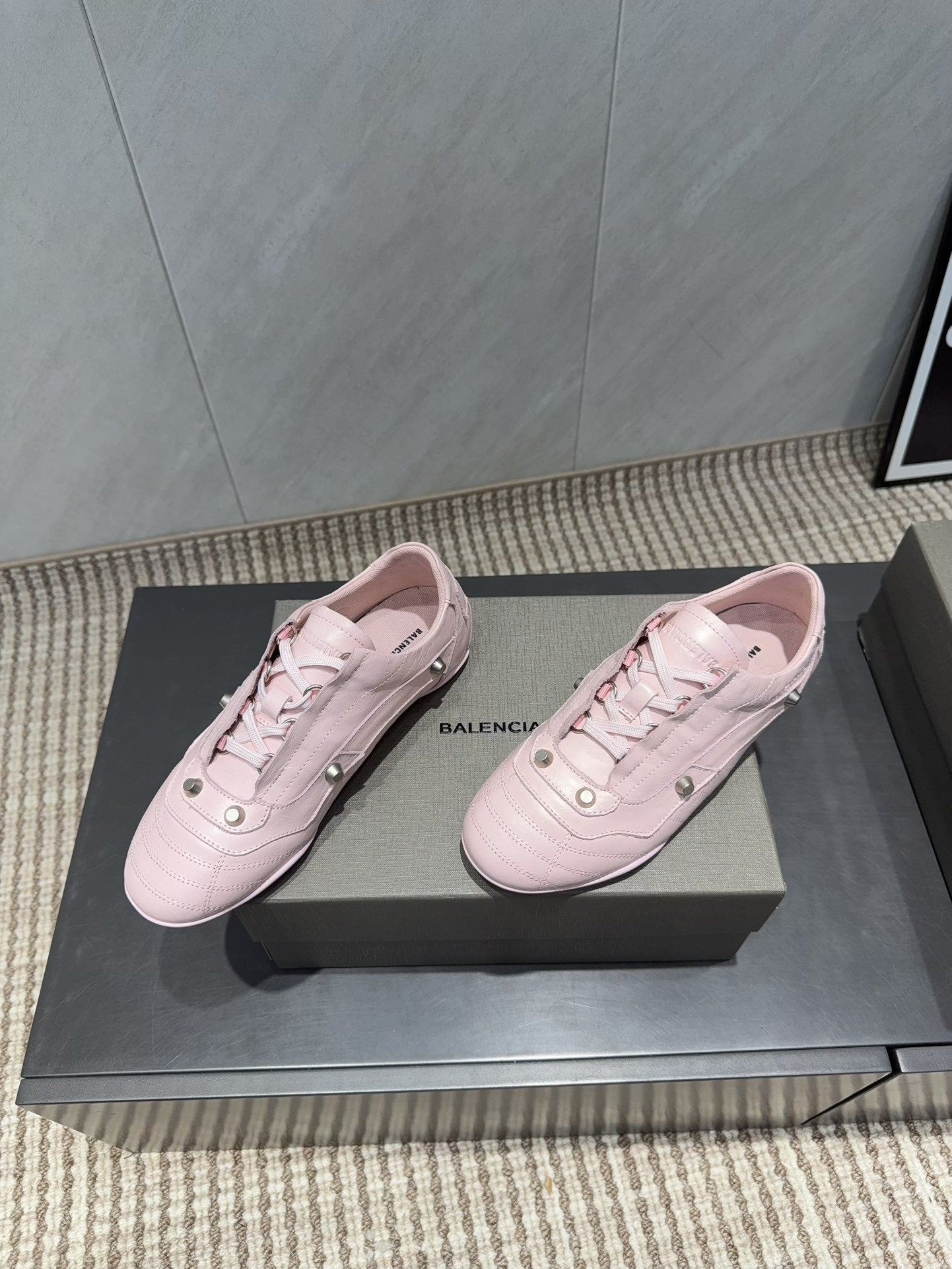 BALENCIAGA 25S SNEAKER IN LIGHT PINK CALFSKIN - 35